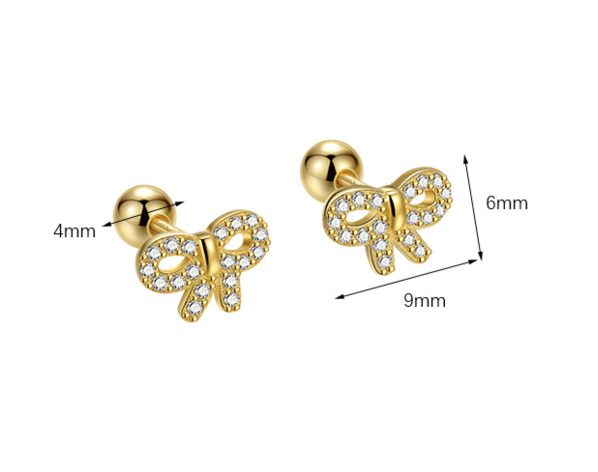 A15 Bow Zircon Studs