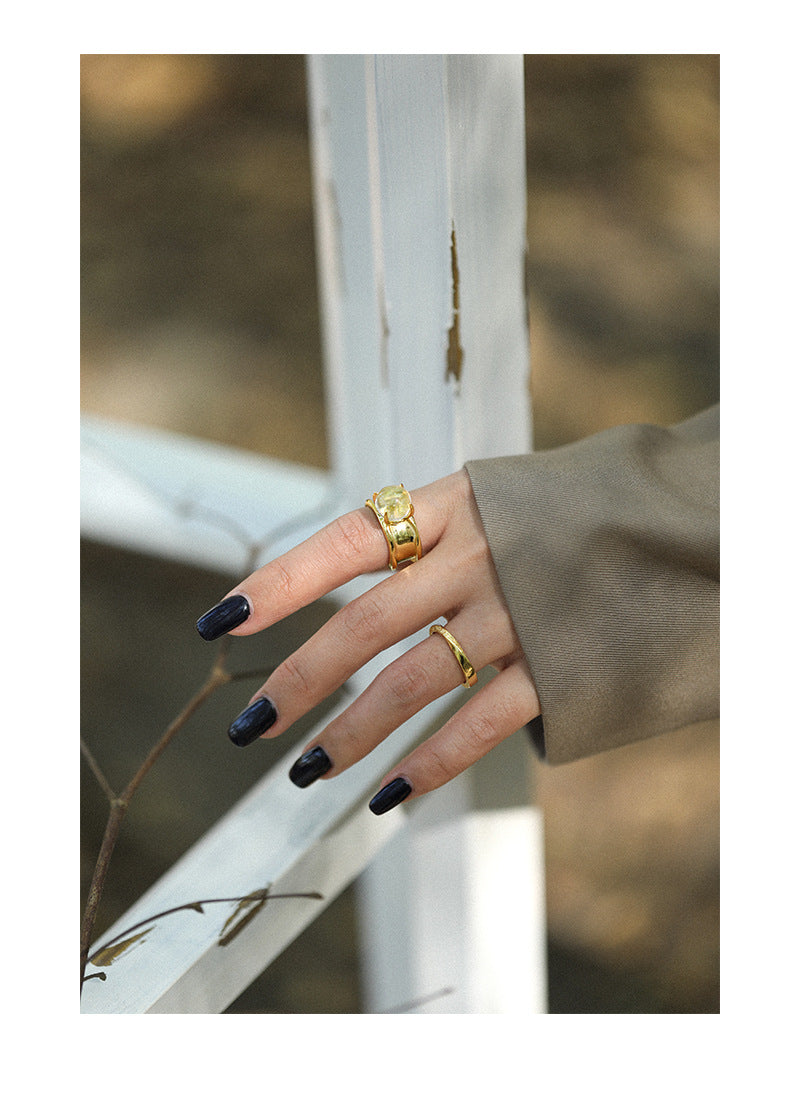Round Crystal S925 Sterling Silver Rings