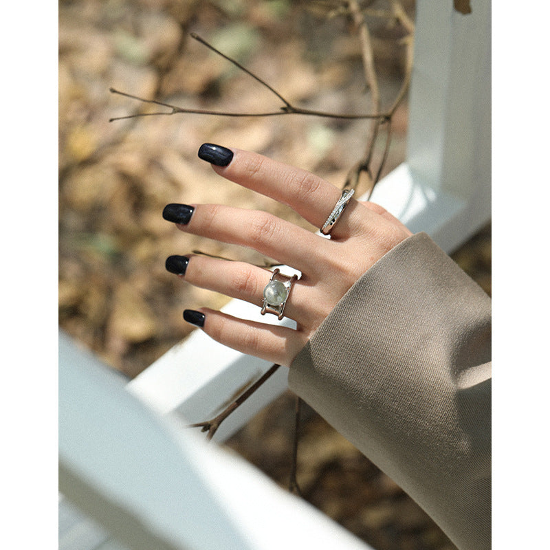 Round Crystal S925 Sterling Silver Rings