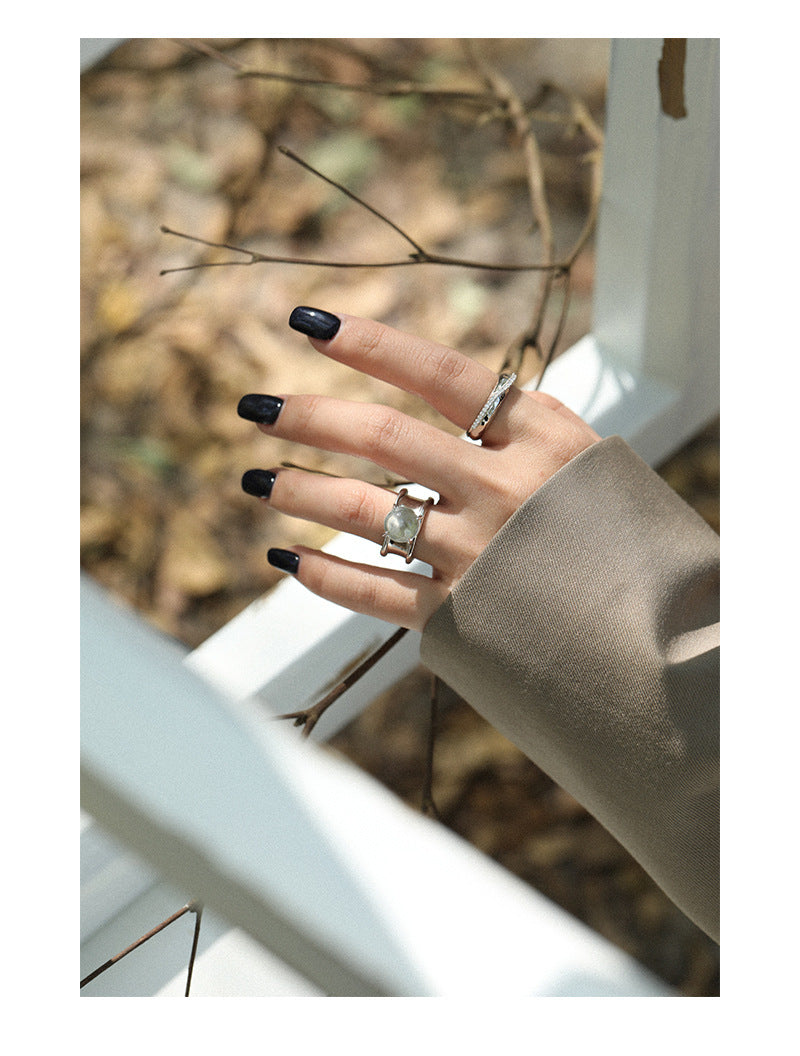 Round Crystal S925 Sterling Silver Rings