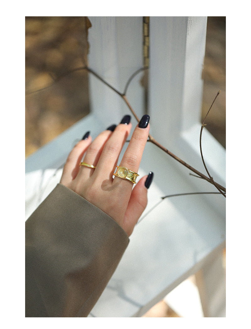 Round Crystal S925 Sterling Silver Rings