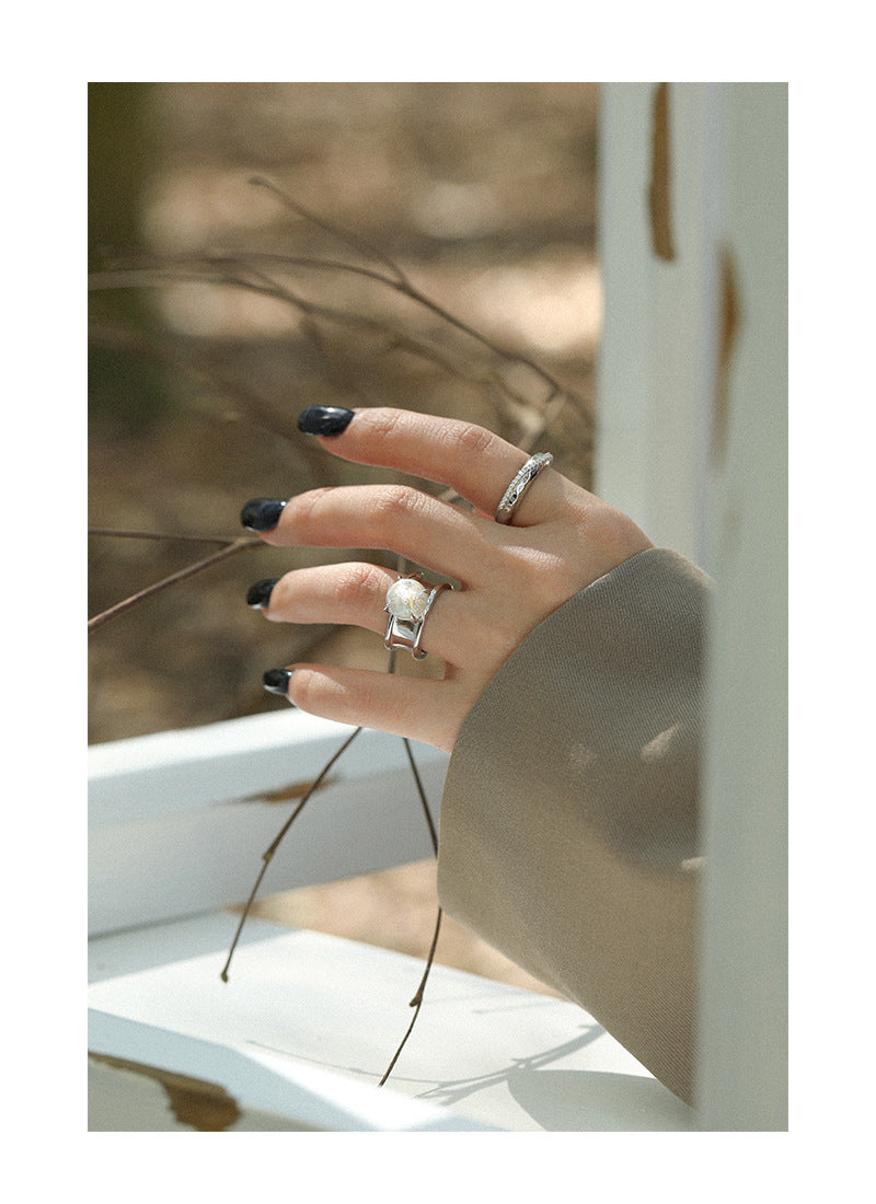 Round Crystal S925 Sterling Silver Rings