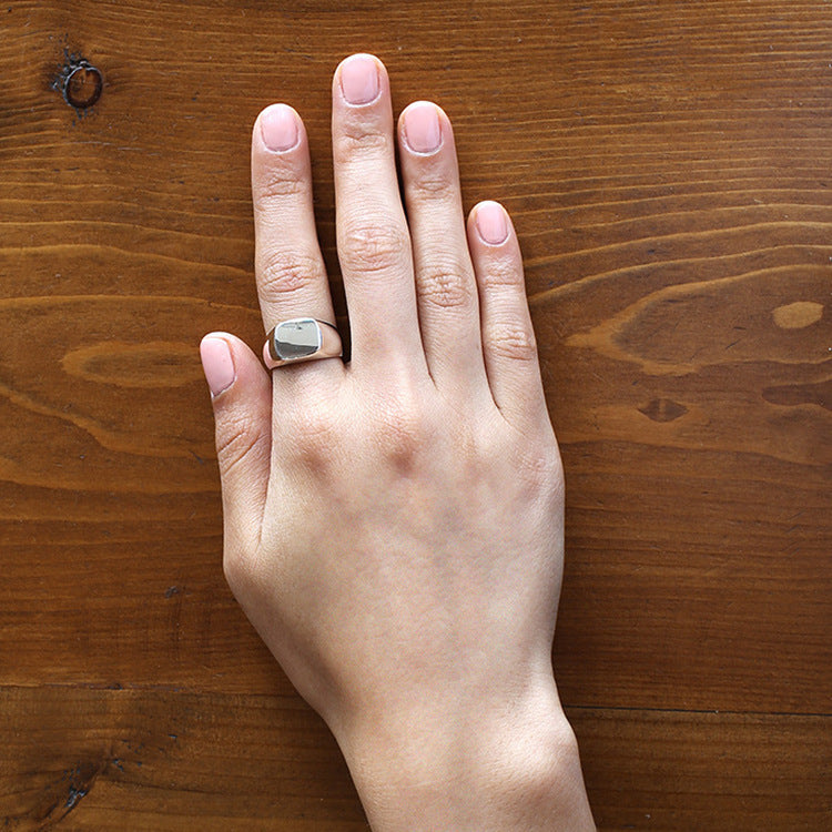 CHIC Style Simple Bare Body Wide Square Open Rings