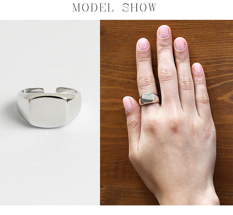 CHIC Style Simple Bare Body Wide Square Open Rings