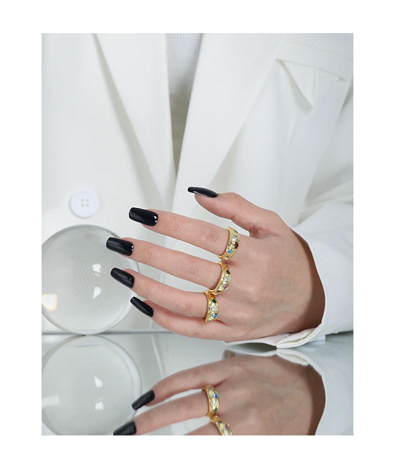 Micropaved Zirconia S925 Sterling Silver Opening