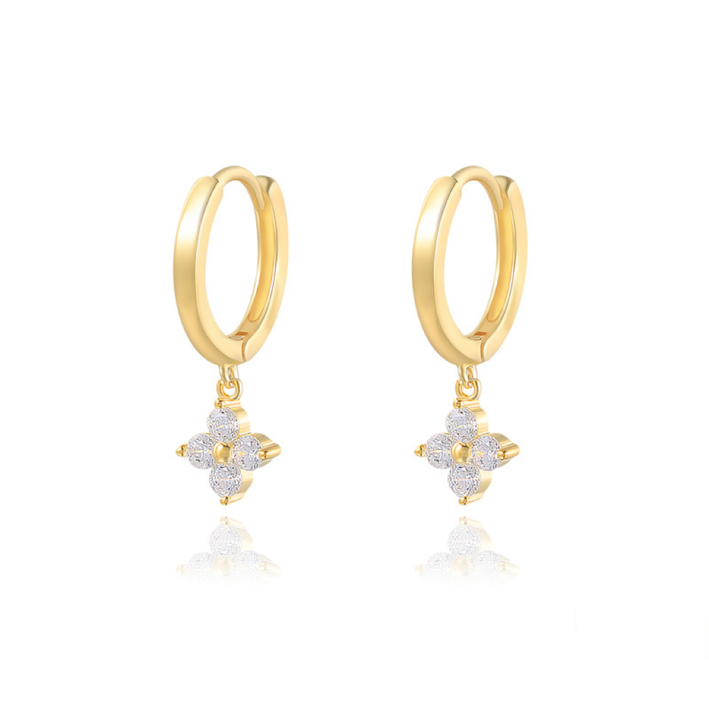 B6 Zircon Floral Earrings