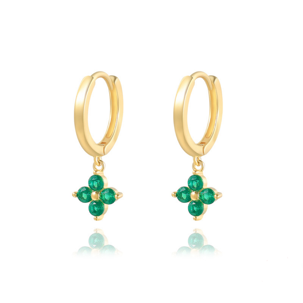 B6 Zircon Floral Earrings