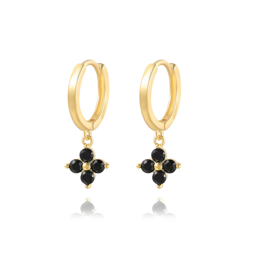 B6 Zircon Floral Earrings