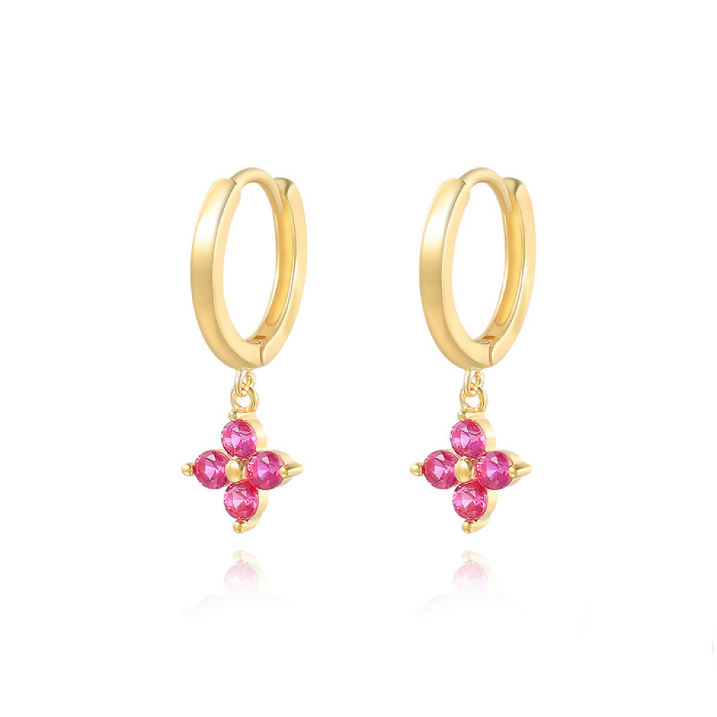 B6 Zircon Floral Earrings