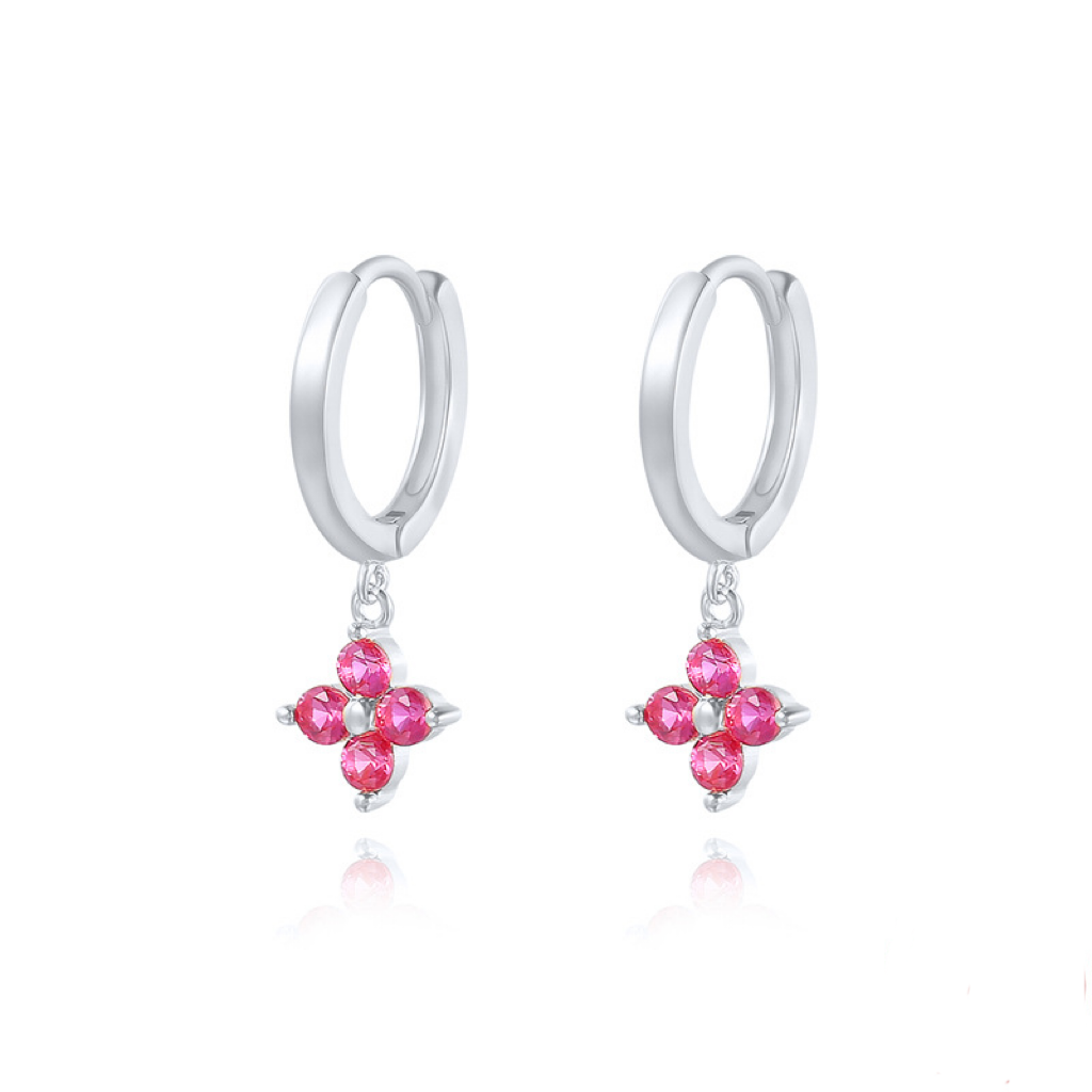 B6 Zircon Floral Earrings