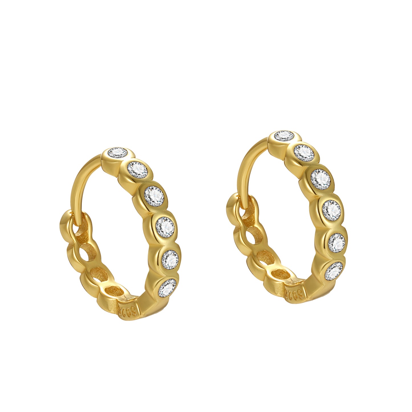 B43  Zircon Hoop Earrings