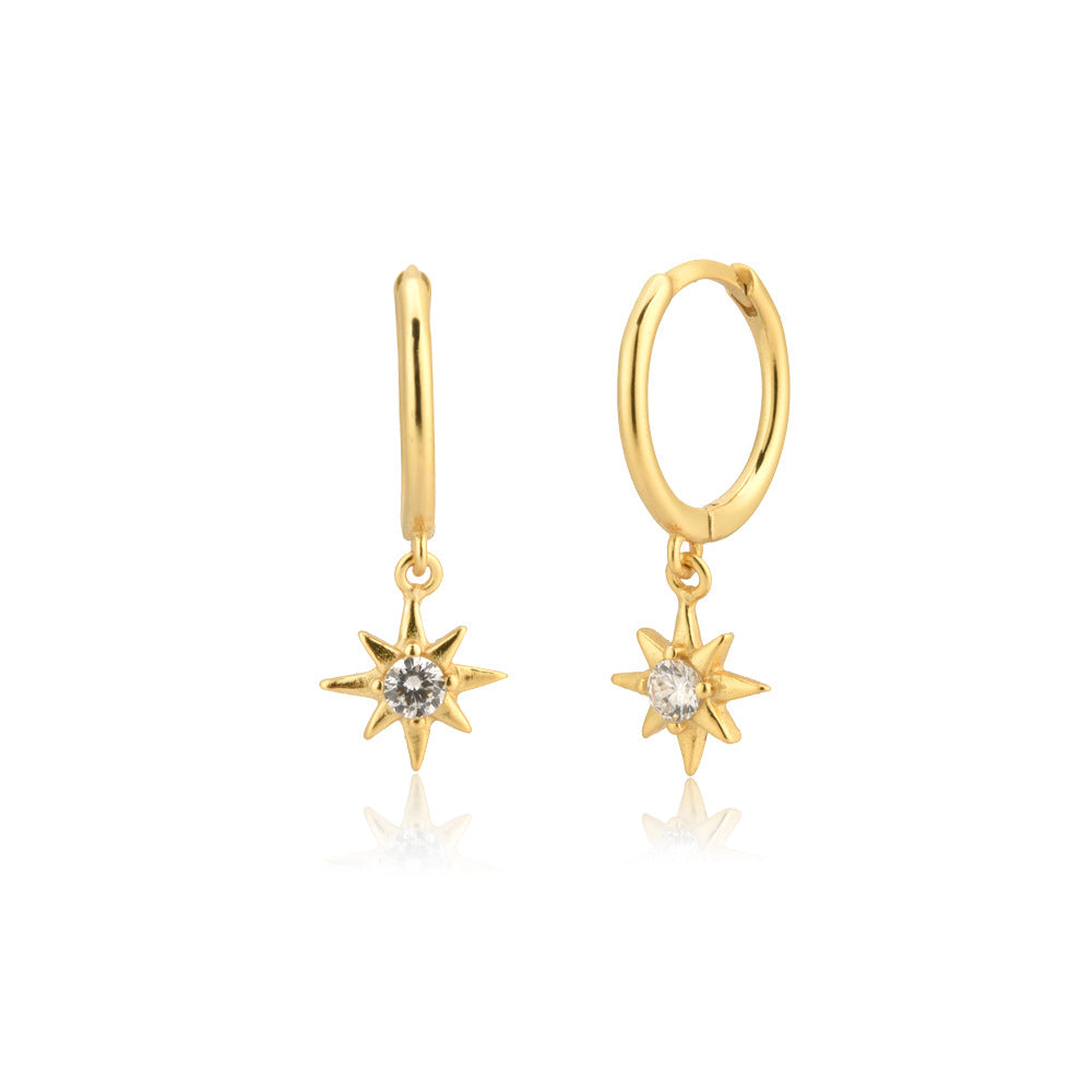 Zircon Star Hoops