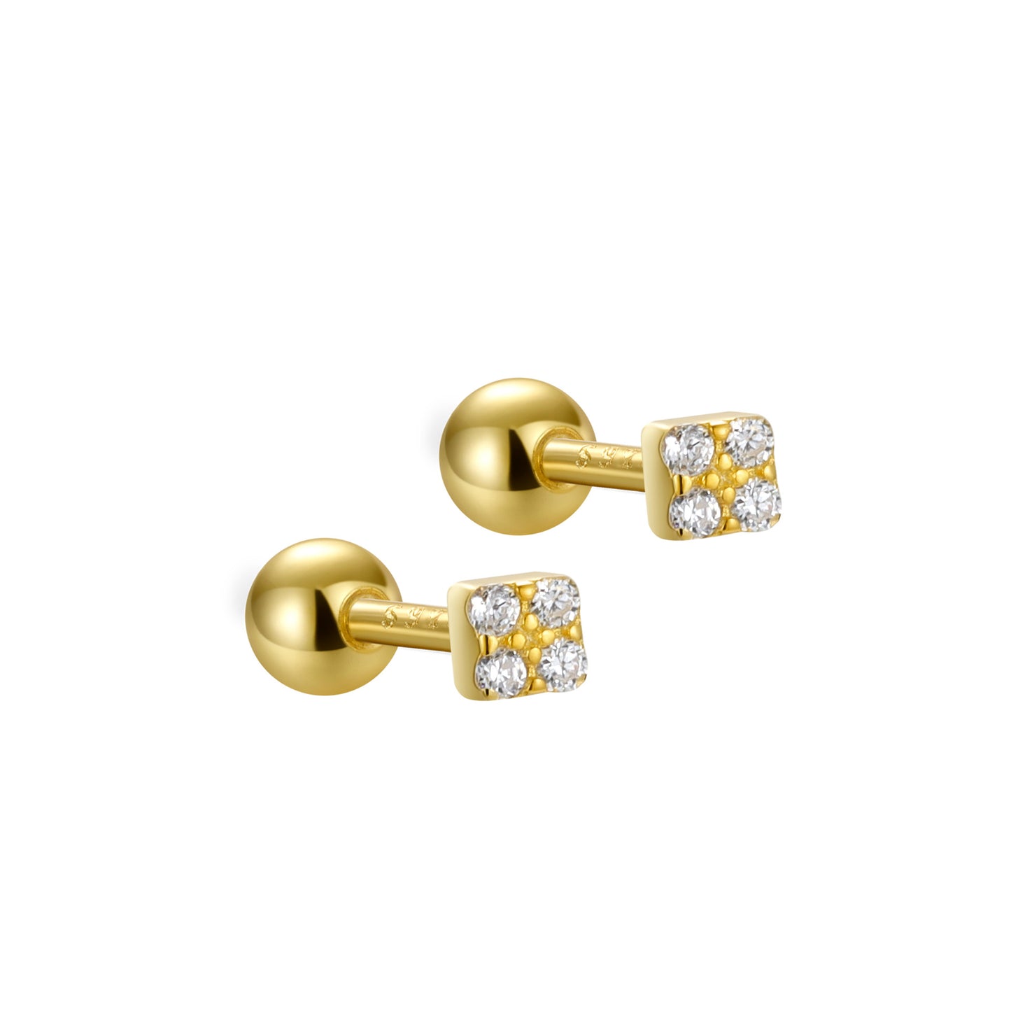 A45  Square Zircon Studs