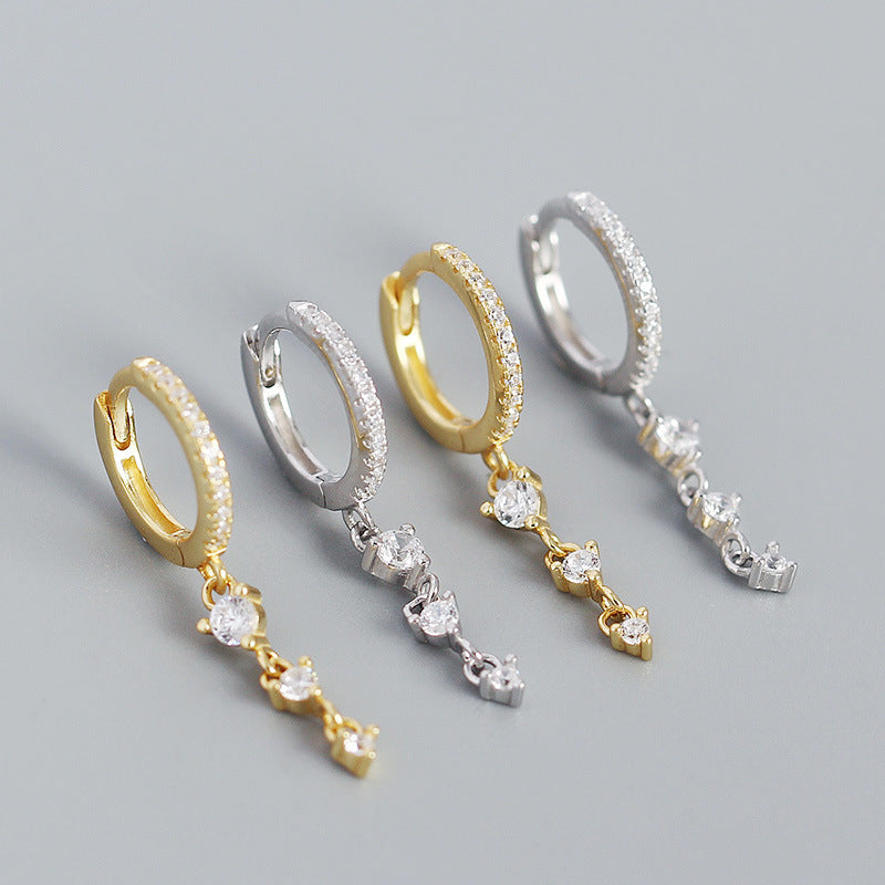 B15  Zircon Chain Earrings