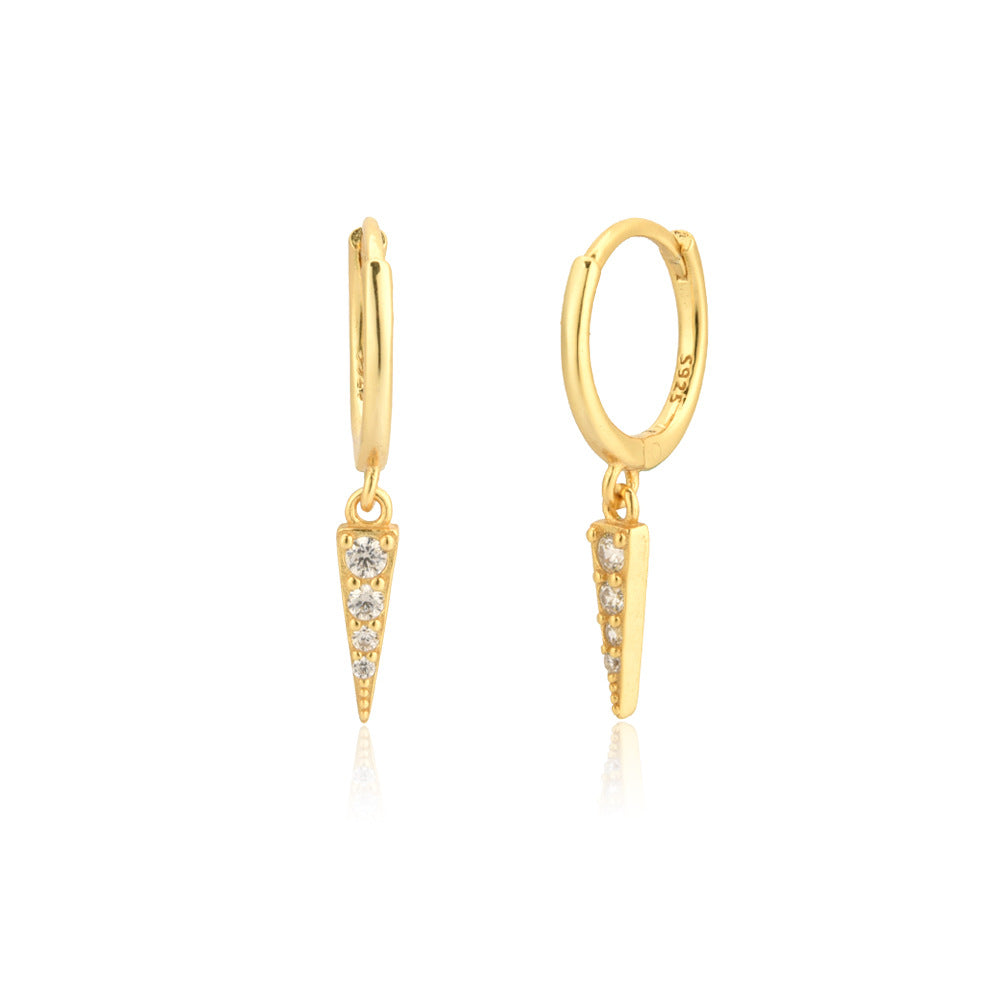 Zircon Rectangular Drop Hoops