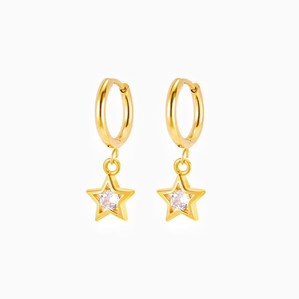 Zircon Star Hoops