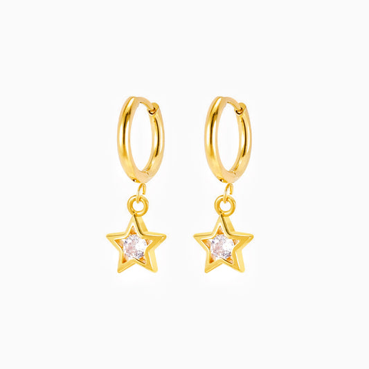 Zircon Star Hoops