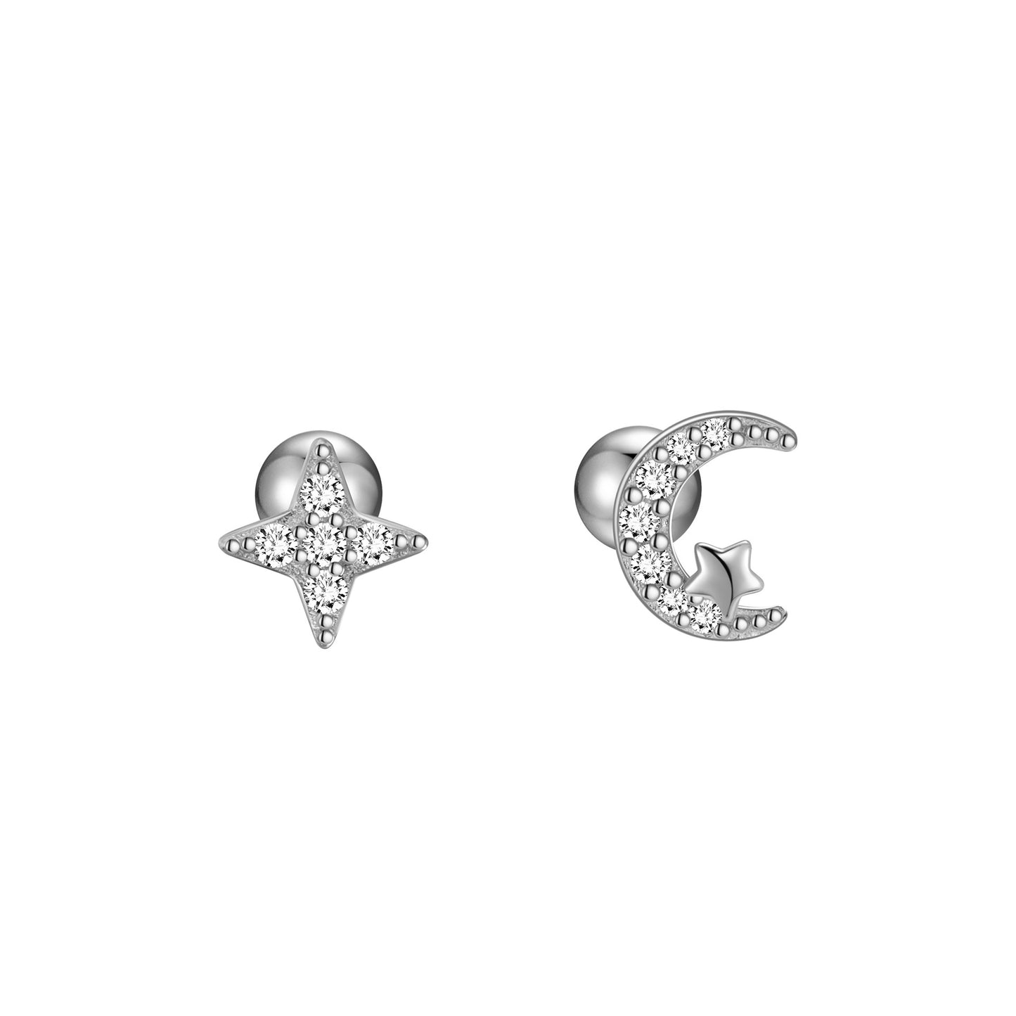 A36  Moon Star Zircon Studs