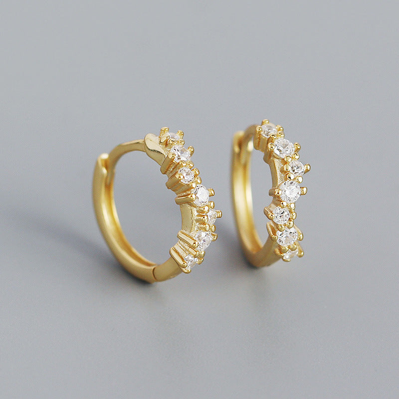 B44  Wave Shaped Zircon Hoops