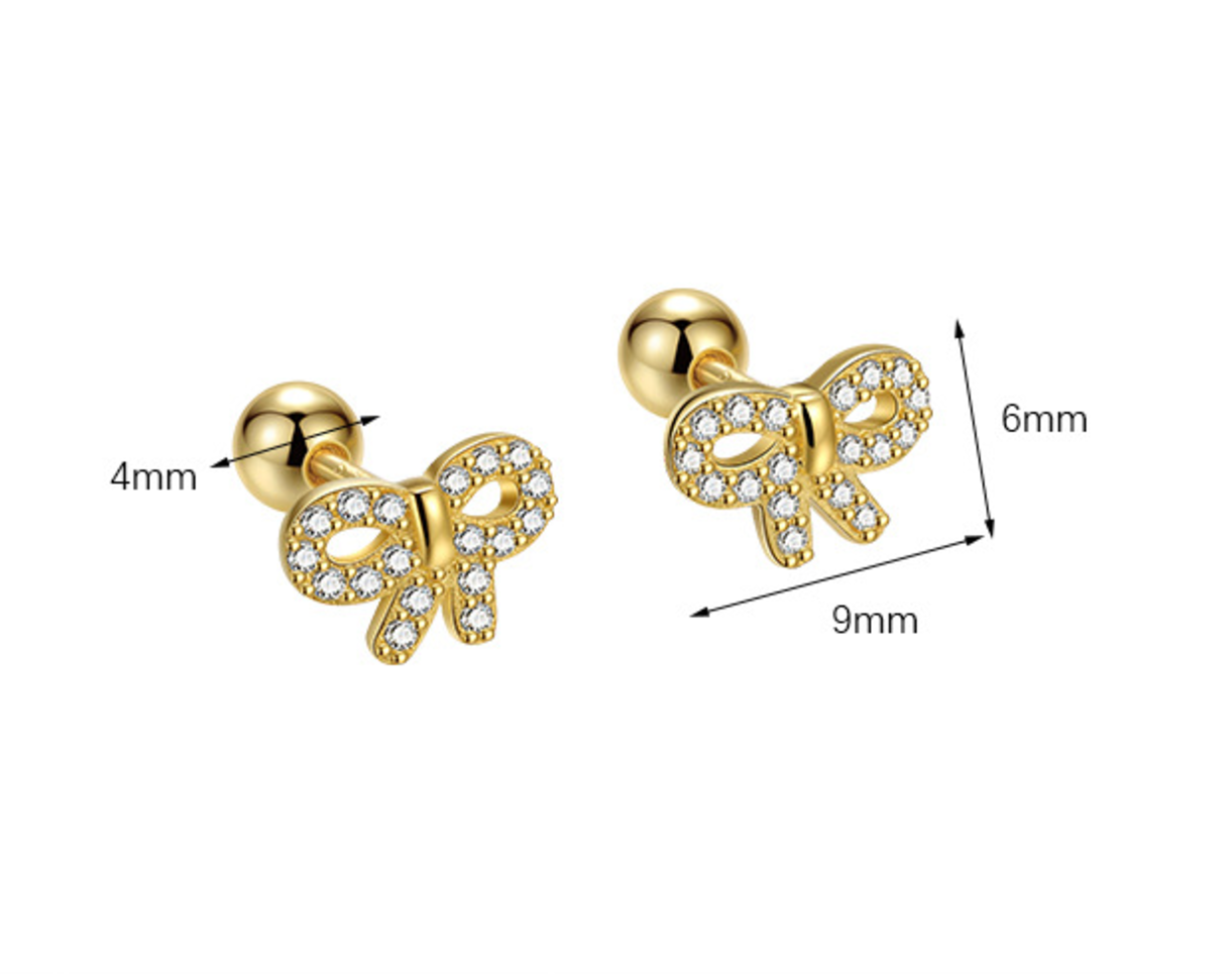 A46  Bow Zircon Studs