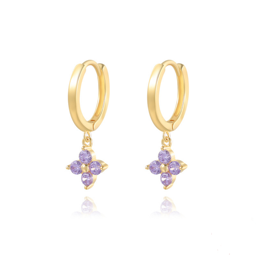 B6 Zircon Floral Earrings