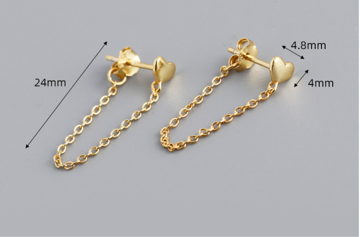 A10  Love Heart Tassel Studs