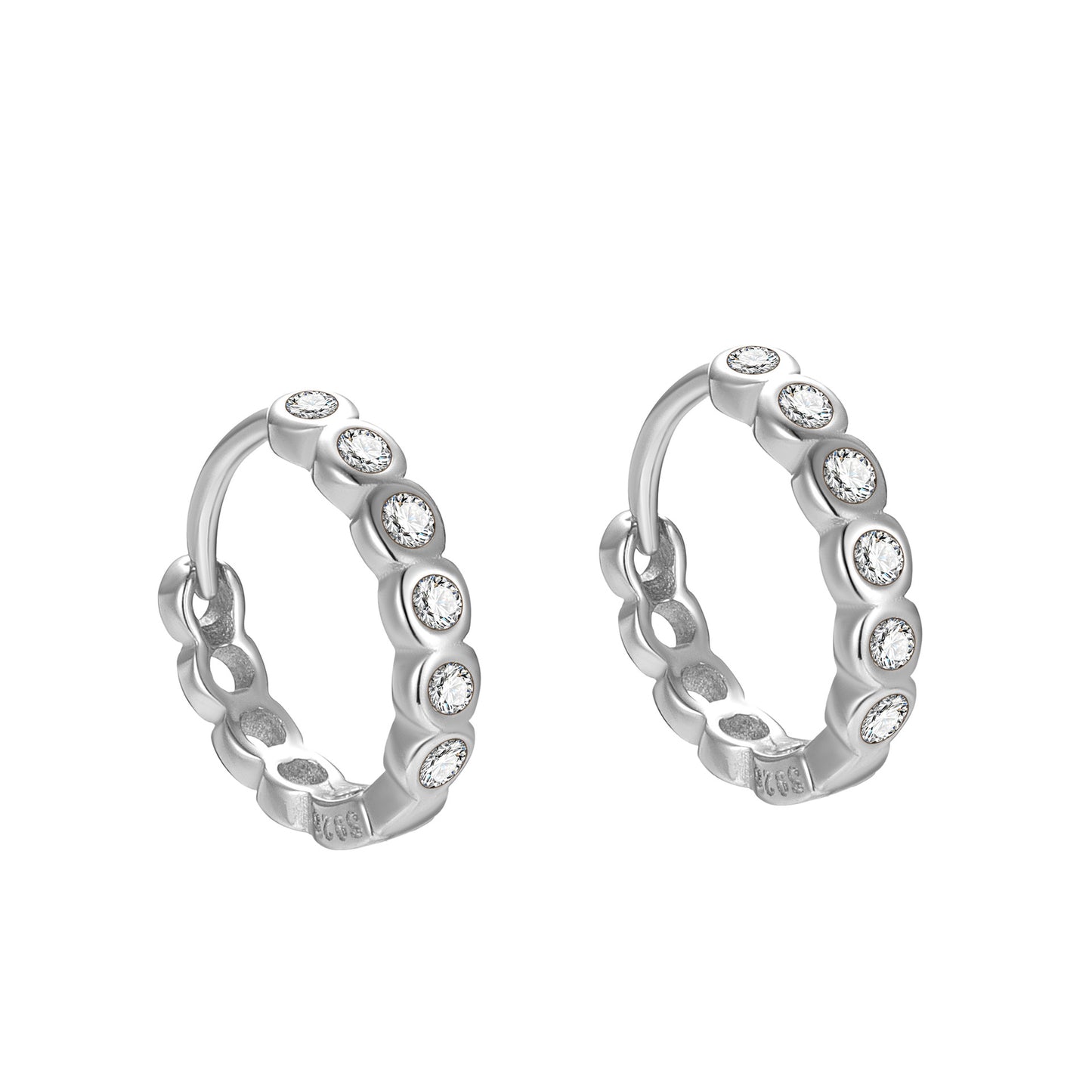 B43  Zircon Hoop Earrings