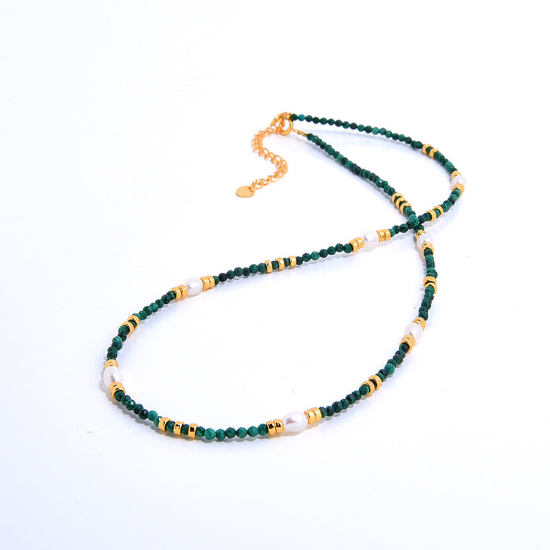 Natural Malachite Natural Pearl Necklace