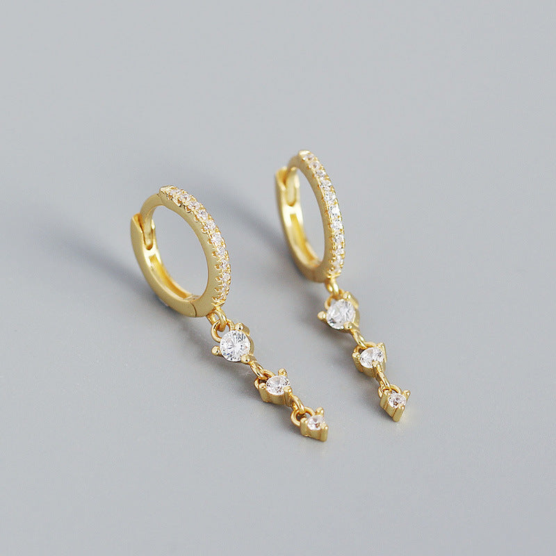 B15  Zircon Chain Earrings