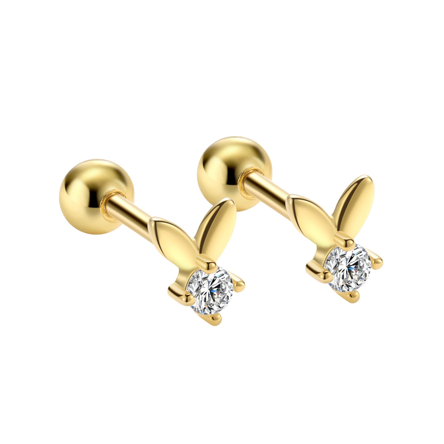 A34   Rabbit Zircon Studs