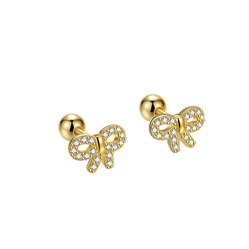 A46  Bow Zircon Studs