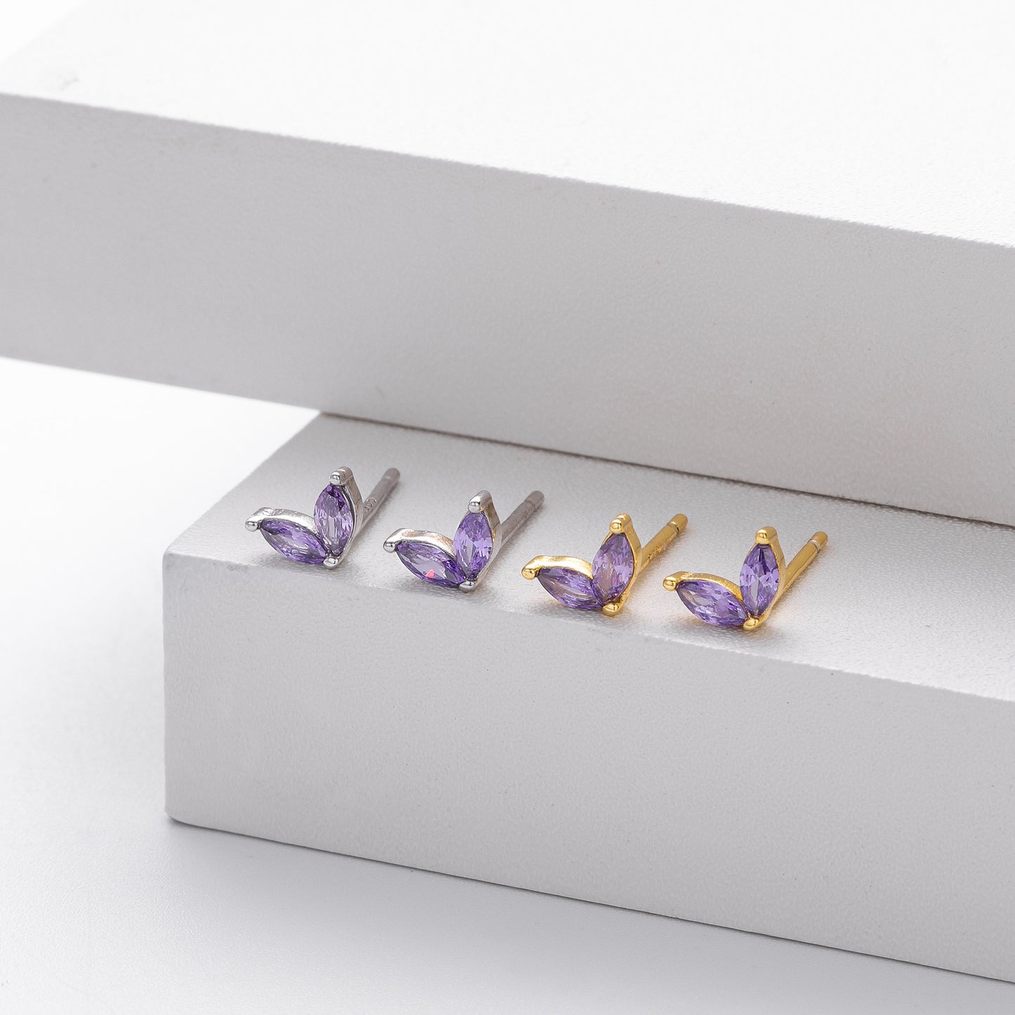 Multicolor Zircon Marquise Studs