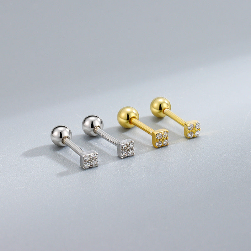 A45  Square Zircon Studs