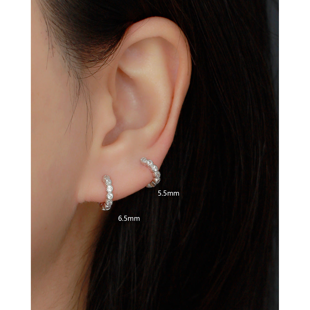 B43  Zircon Hoop Earrings