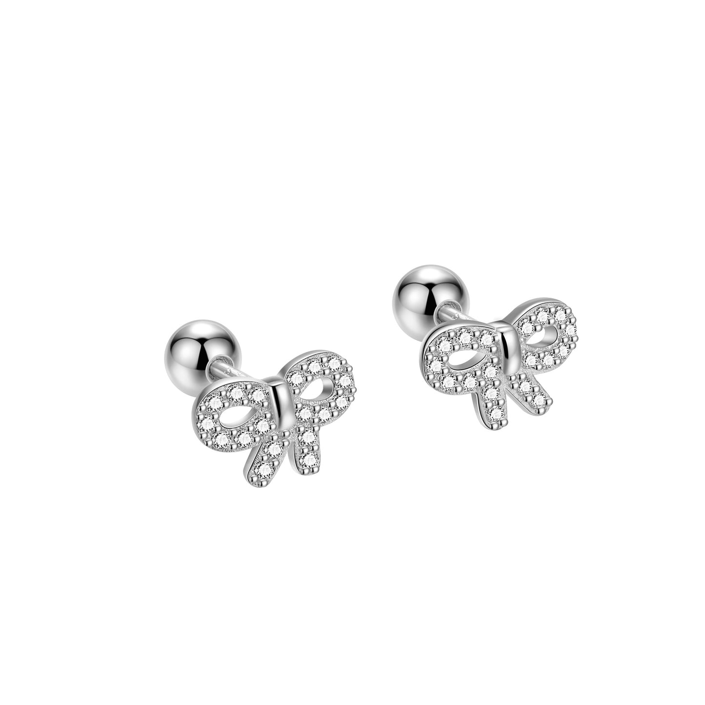 A46  Bow Zircon Studs