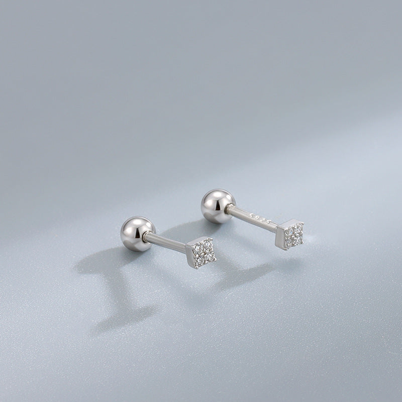 A45  Square Zircon Studs