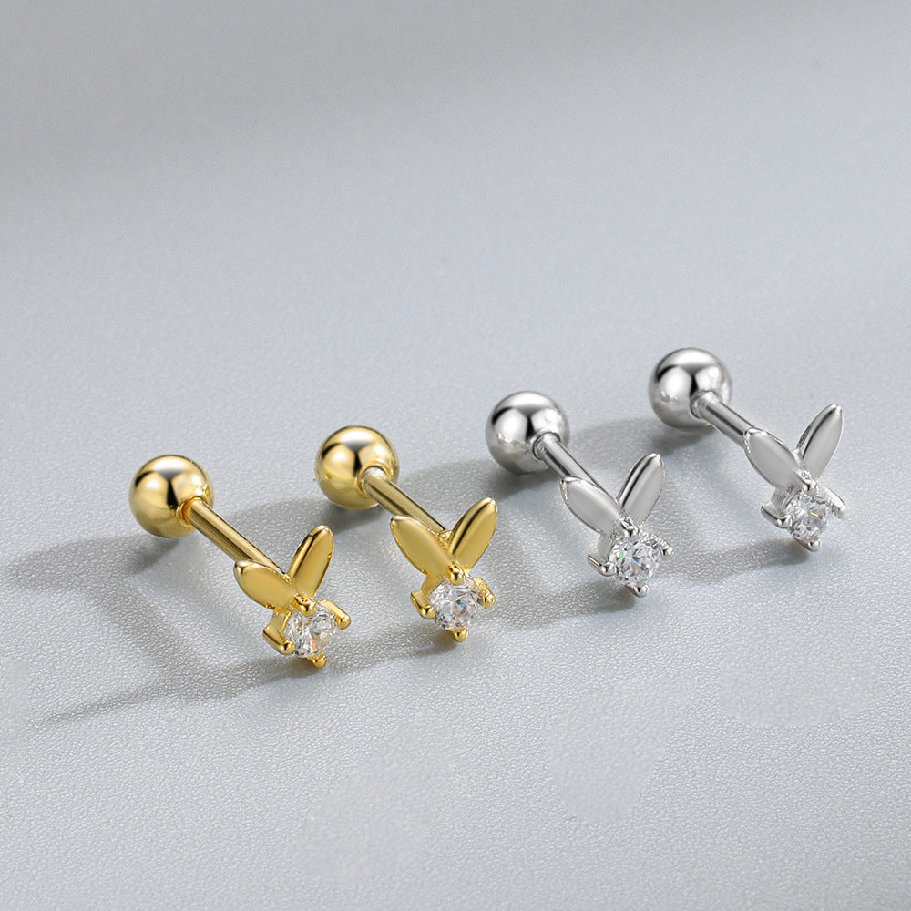 A34   Rabbit Zircon Studs