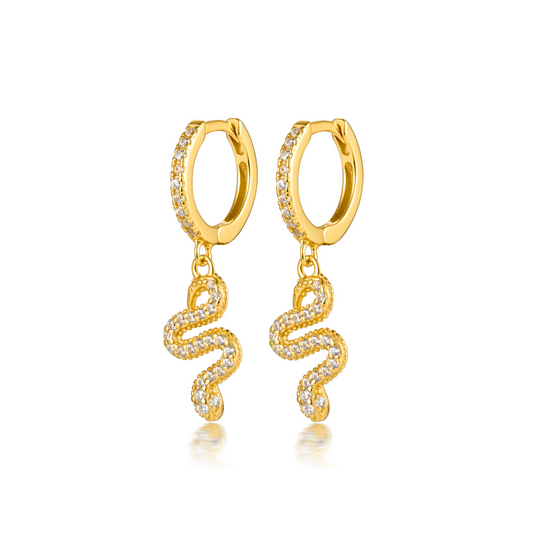 Snake Zircon Pendant Earrings