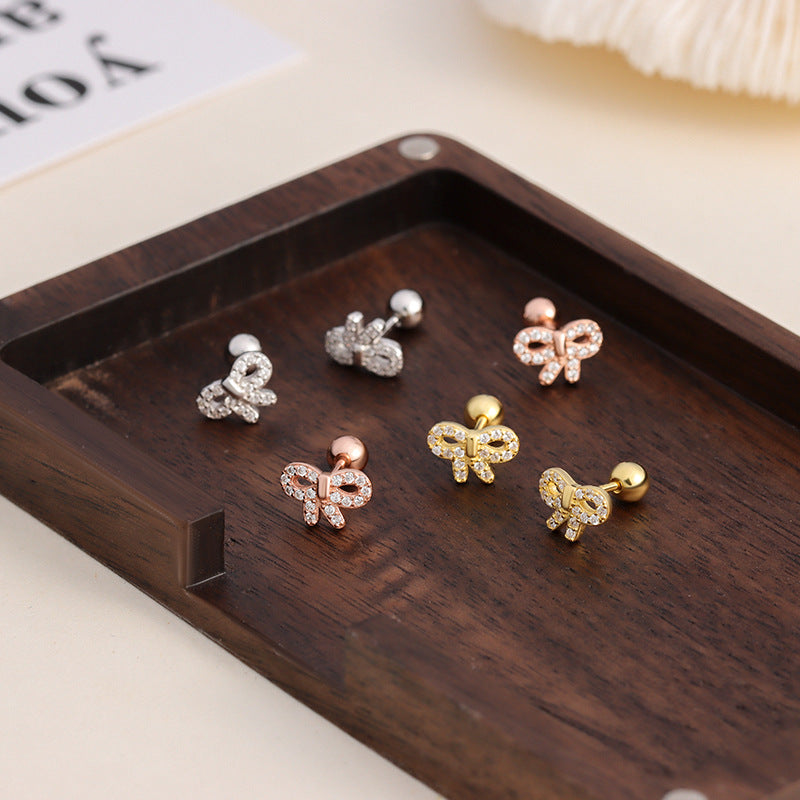 A46  Bow Zircon Studs