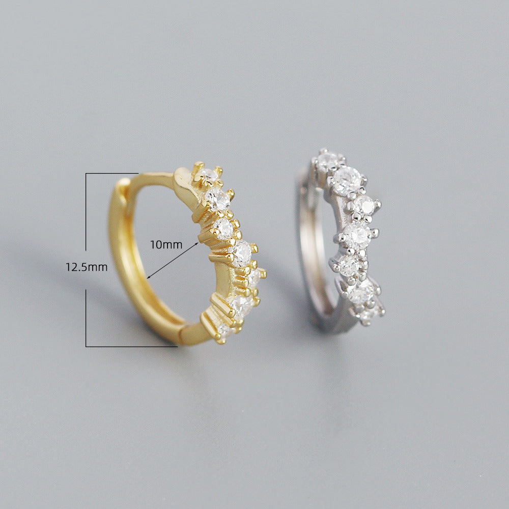 B44  Wave Shaped Zircon Hoops