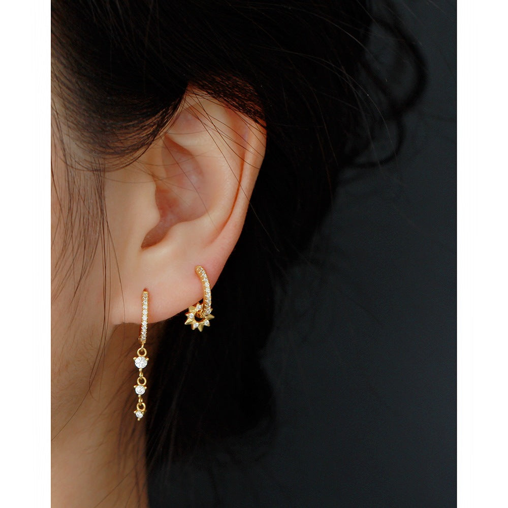 B15  Zircon Chain Earrings