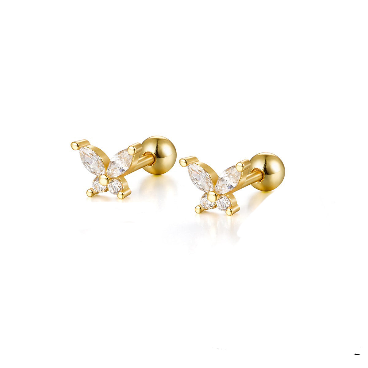 A7  Zircon Butterfly Studs