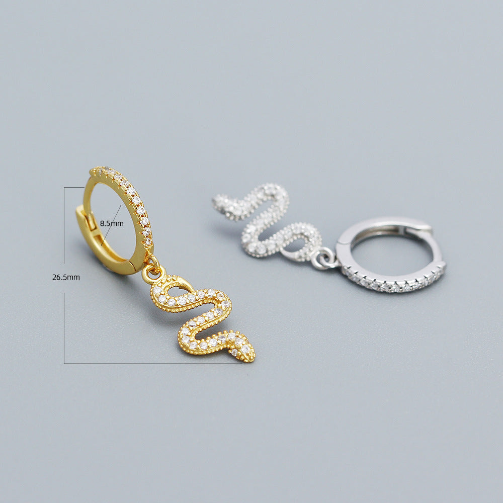 Snake Zircon Pendant Earrings