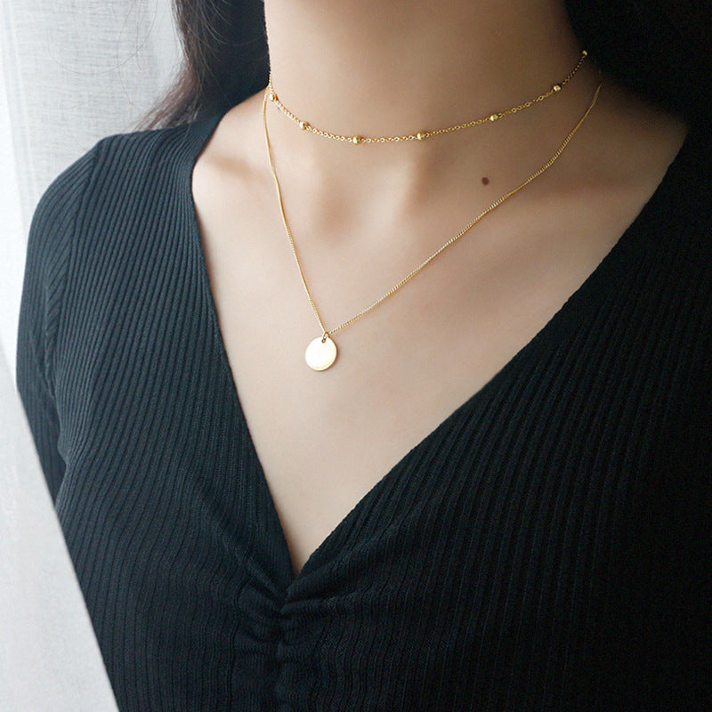 Double Layer Ball Choker Necklace