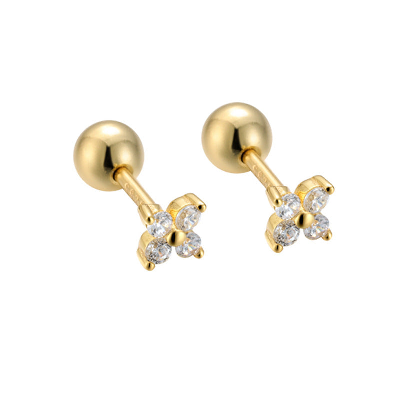 A48 Four-leaf clover zircon earrings