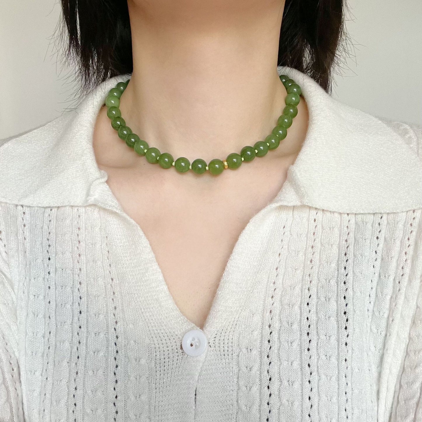 Green Quartz Beaded Necklace