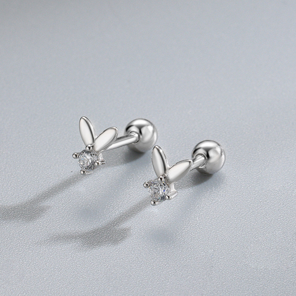 A34   Rabbit Zircon Studs