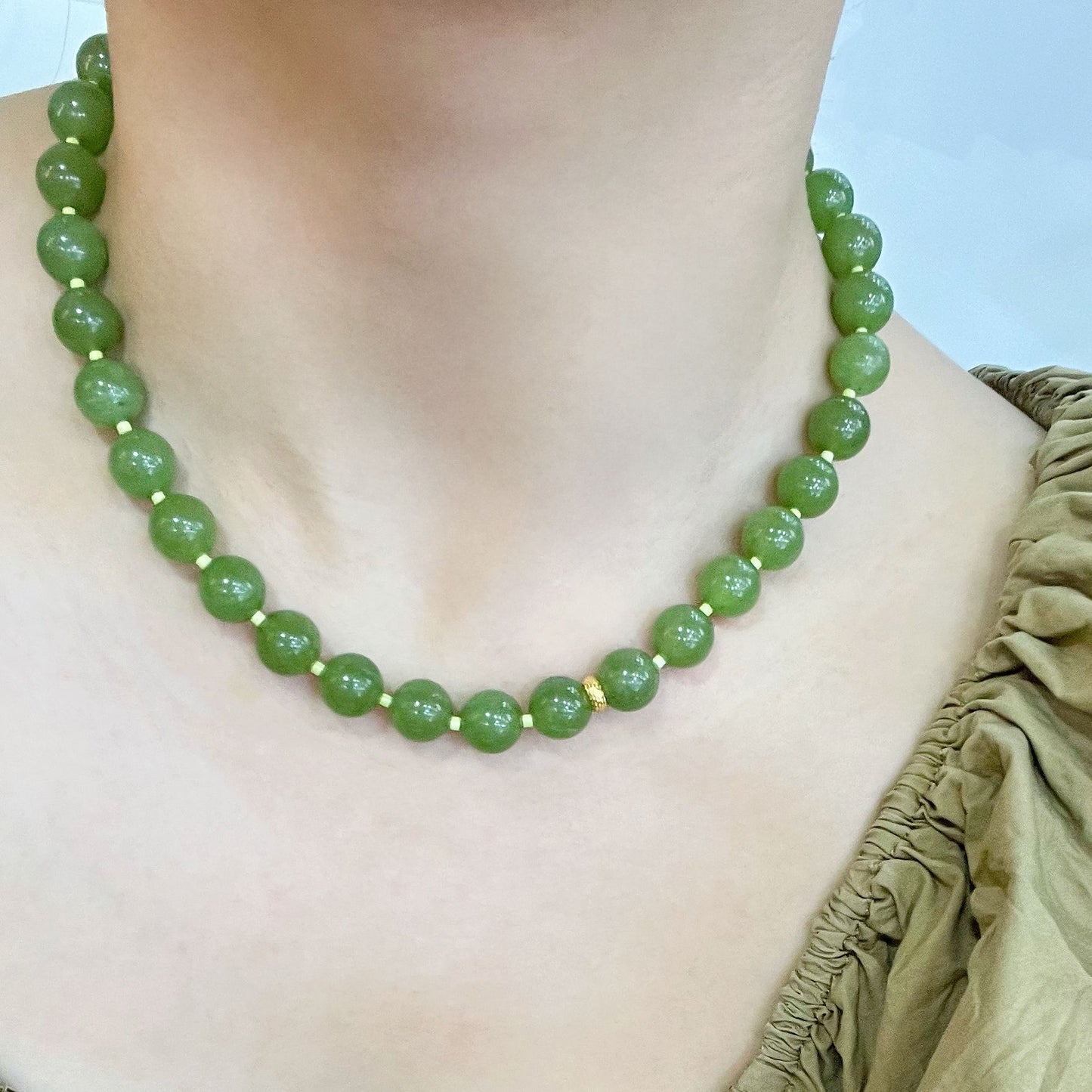 Green Quartz Beaded Necklace