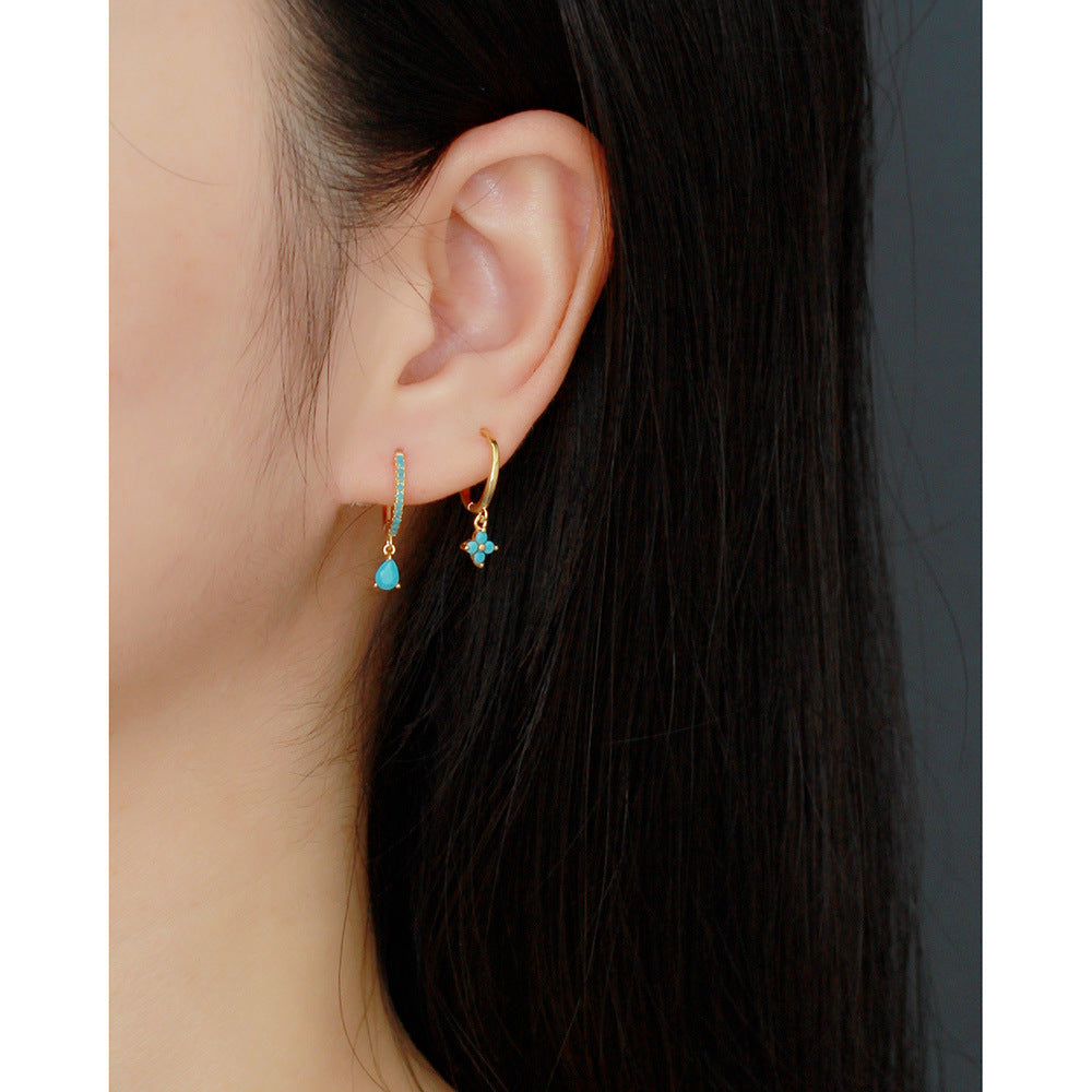 B6 Zircon Floral Earrings