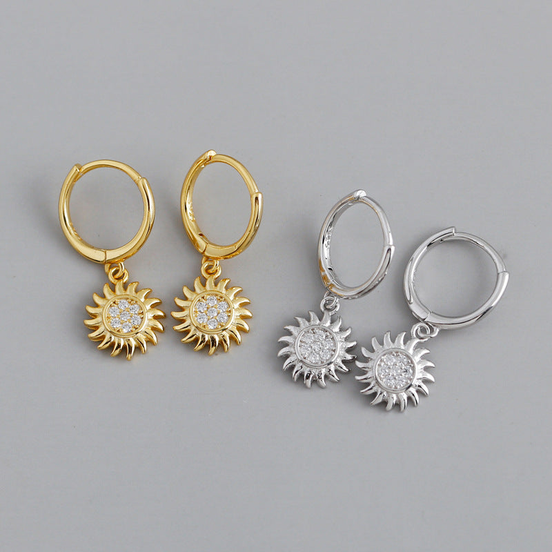 Zircon Sunflower Hoops